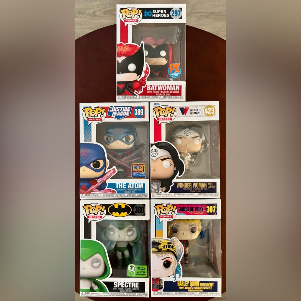 FUNKO POP HEROES DC COMICS LOT OF 5 FUNKO POPS NEW IN BOX